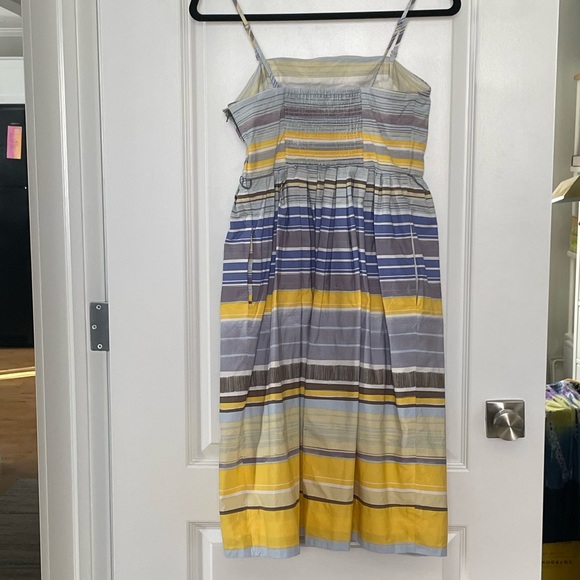Anthropologie Maeve Blue and Yellow Striped Dress - Picture 3 of 7
